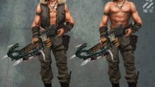 Concept art from 'The Amazing Spider-Man 2' video game featuring Kraven the Hunter and more